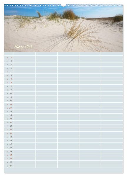 Produktbild: Kleine Sand-Sch&ouml;nheiten / Familienplaner (Wandkalender 2026 DIN A2 hoch), CALVENDO Monatskalender