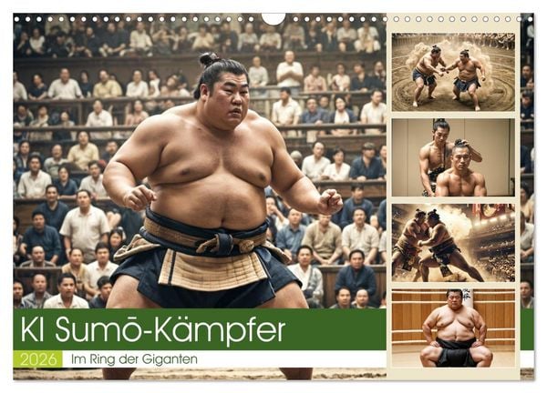 Produktbild: KI Sumo-K&auml;mpfer Im Ring der Giganten (Wandkalender 2026 DIN A3 quer), CALVENDO Monatskalender