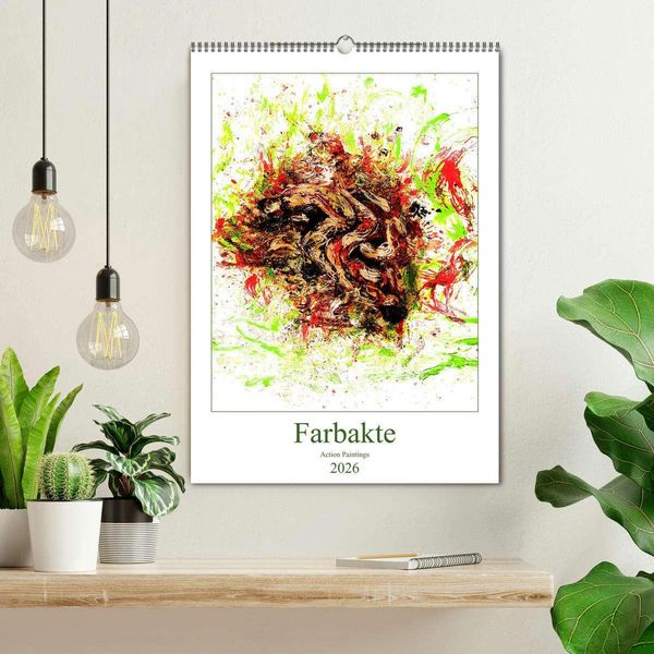 Produktbild: Farbakte - Action Paintings (Wandkalender 2026 DIN A2 hoch), CALVENDO Monatskalender