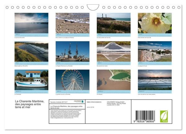 Produktbild: La Charente Maritime, des paysages entre terre et mer (Calendrier mural 2026 DIN A4 vertical), CALVENDO calendrier mensuel