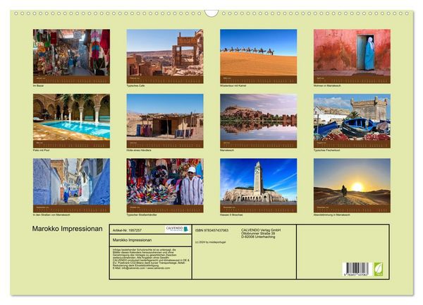 Produktbild: Marokko Impressionan (Wandkalender 2026 DIN A2 quer), CALVENDO Monatskalender