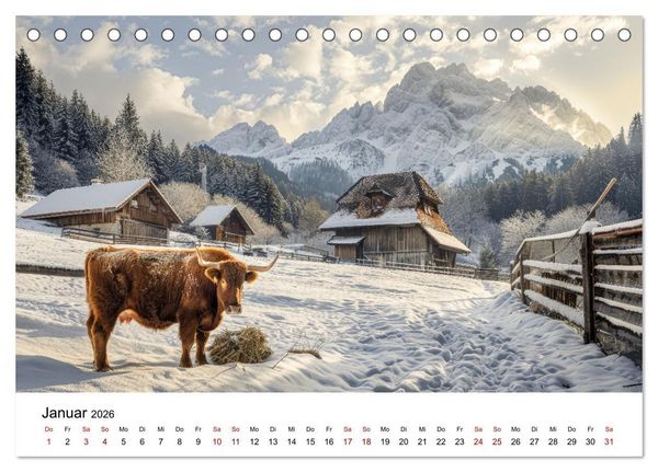 Produktbild: Weidengl&uuml;ck: Ein Jahr unter K&uuml;hen (Tischkalender 2026 DIN A5 quer), CALVENDO Monatskalender