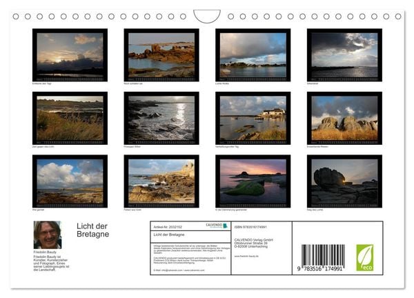 Produktbild: Licht der Bretagne (Wandkalender 2026 DIN A4 quer), CALVENDO Monatskalender