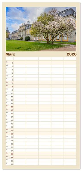 Produktbild: Familienplaner 2026 - Bonn Impressionen mit 5 Spalten (Wandkalender, 21 x 45 cm) CALVENDO