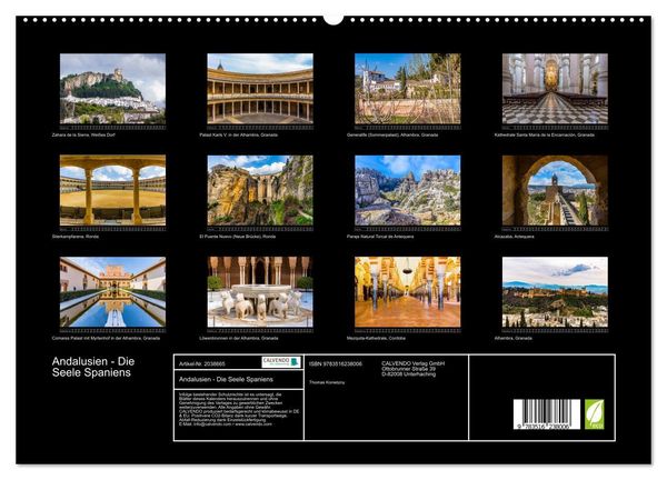 Produktbild: Andalusien - Die Seele Spaniens (hochwertiger Premium Wandkalender 2026 DIN A2 quer), Kunstdruck in Hochglanz