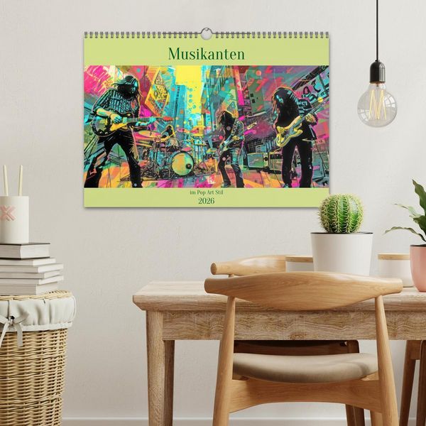 Produktbild: Musikanten im Pop-Art Stil (Wandkalender 2026 DIN A3 quer), CALVENDO Monatskalender