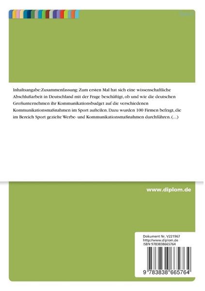 Produktbild: Integriertes Kommunikationsmanagement im Sport am Beispiel von 100 deutschen Unternehmen