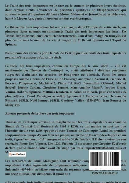 Produktbild: Le Livre des trois imposteurs