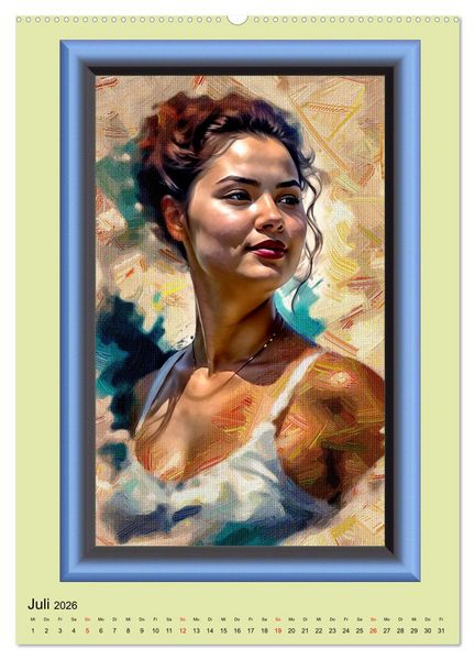 Produktbild: Das Wesentliche im Detail, Frauenportr&auml;ts in &Ouml;l gemalt (hochwertiger Premium Wandkalender 2026 DIN A2 hoch), Kunstdruck in Hochglanz