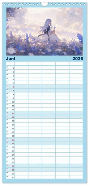 Produktbild: Familienplaner 2026 - Der M&auml;dchen-Kalender mit 5 Spalten (Wandkalender, 21 x 45 cm) CALVENDO