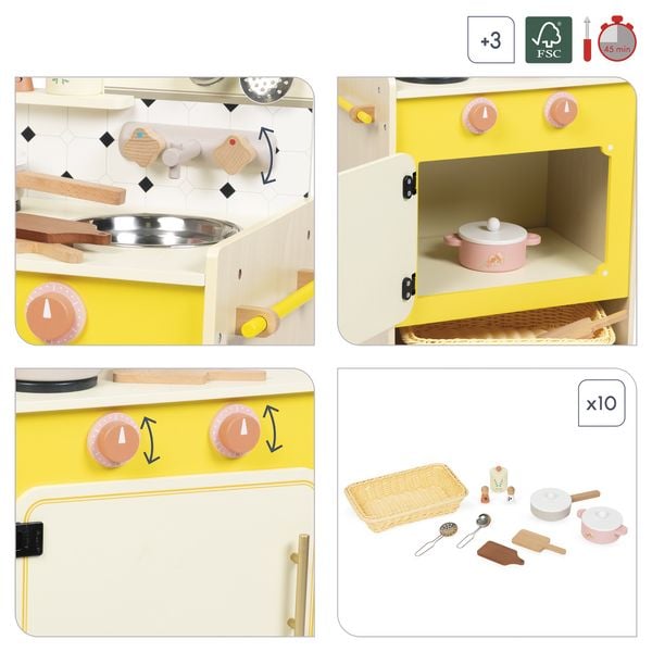 Produktbild: Kinderherd " Liebe Omama" aus Holz &ndash; Spielk&uuml;che mit Backofen