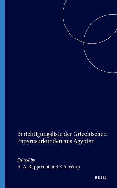 Produktbild: Berichtigungsliste Der Griechischen Papyrusurkunden Aus &Auml;gypten