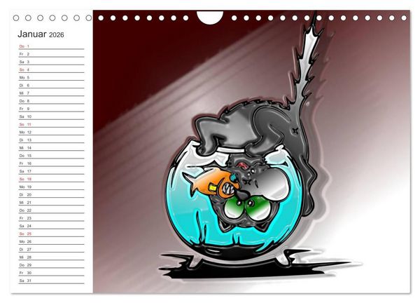 Produktbild: Alles f&uuml;r die Katz! Lustiger Katzen-Planer (Wandkalender 2026 DIN A4 quer), CALVENDO Monatskalender