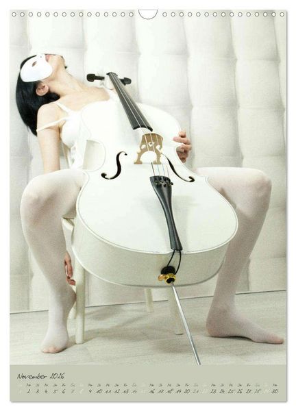 Produktbild: Wei&szlig;es Cello auf Reisen (Wandkalender 2026 DIN A3 hoch), CALVENDO Monatskalender