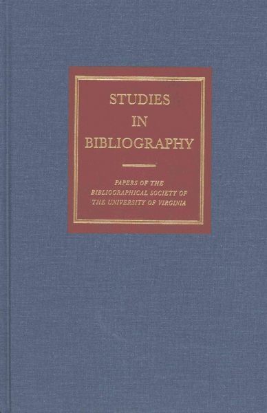 Produktbild: Studies in Bibliography Volume
