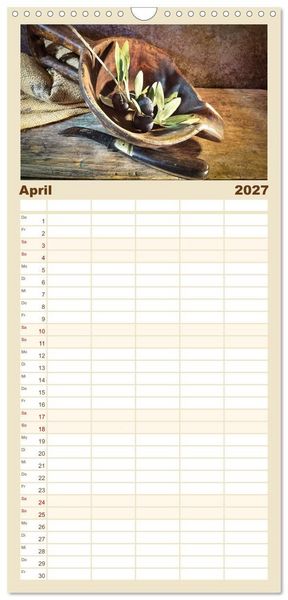Produktbild: Familienplaner 2027 - Wabi Sabi: All die sch&ouml;nen alten Dinge mit 5 Spalten (Wandkalender, 21 x 45 cm) CALVENDO