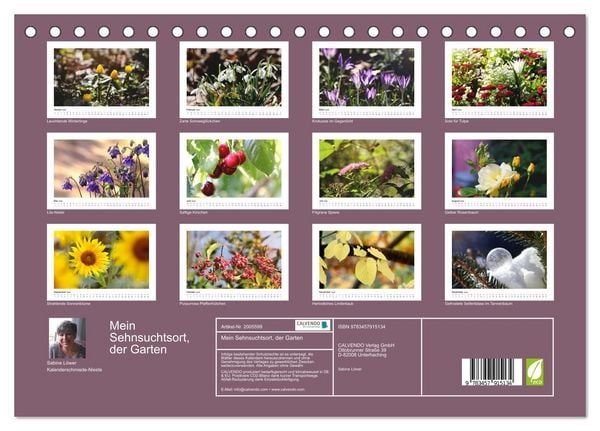 Produktbild: Mein Sehnsuchtsort, der Garten (Tischkalender 2026 DIN A5 quer), CALVENDO Monatskalender