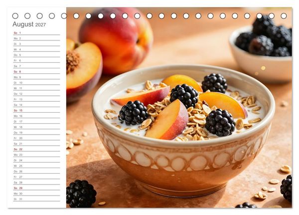 Produktbild: MorgenM&uuml;sli - Ein Jahr voller Farbe und Genuss (Tischkalender 2027 DIN A5 quer), CALVENDO Monatskalender