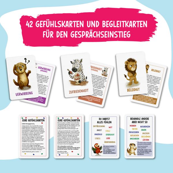 Produktbild: 42 Gef&uuml;hlskarten f&uuml;r Kinder &ndash; Emotionskarten zur F&ouml;rderung von Selbstregulation und Empathieverm&ouml;gen