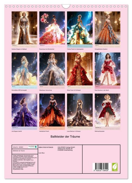 Produktbild: Ballkleider der Tr&auml;ume (Wandkalender 2027 DIN A3 hoch), CALVENDO Monatskalender