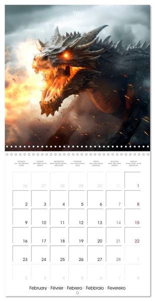 Produktbild: DRAGONS Wings of Power (Wall Calendar 2026 12 &times; 12 Inch) CALVENDO 12 Month Wall Calendar