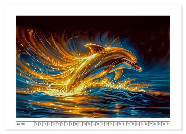 Produktbild: Delfingl&uuml;ck (hochwertiger Premium Wandkalender 2026 DIN A2 quer), Kunstdruck in Hochglanz