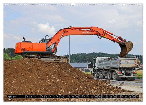 Produktbild: Baufahrzeuge auf der Baustelle (hochwertiger Premium Wandkalender 2027 DIN A2 quer), Kunstdruck in Hochglanz