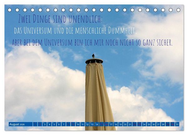 Produktbild: Jeder ist ein Genie! Zitate von Albert Einstein (Tischkalender 2026 DIN A5 quer), CALVENDO Monatskalender