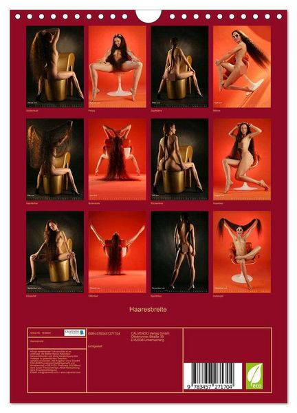 Produktbild: Haaresbreite (Wandkalender 2026 DIN A4 hoch), CALVENDO Monatskalender