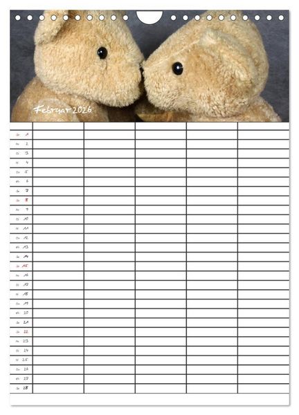 Produktbild: Der Teddyb&auml;ren-Familienplaner (Wandkalender 2026 DIN A4 hoch), CALVENDO Monatskalender