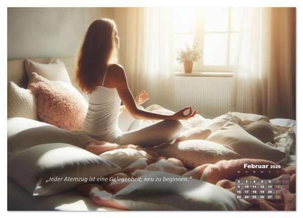 Produktbild: Mit Yoga ins Bett (hochwertiger Premium Wandkalender 2026 DIN A2 quer), Kunstdruck in Hochglanz