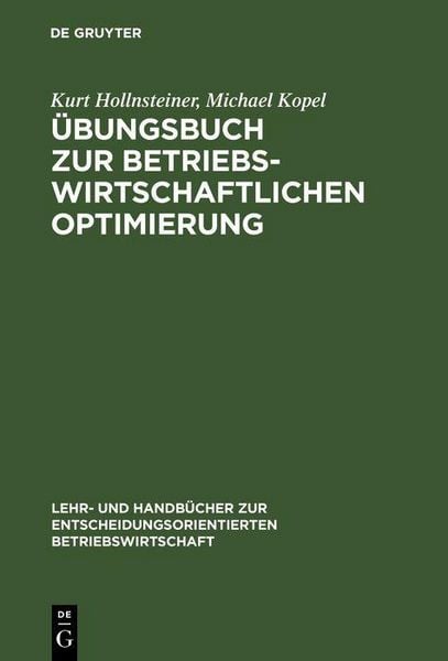 Produktbild: &Uuml;bungsbuch zur Betriebswirtschaftlichen Optimierung