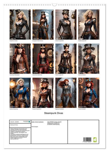 Produktbild: Steampunk Divas (Wandkalender 2026 DIN A2 hoch), CALVENDO Monatskalender
