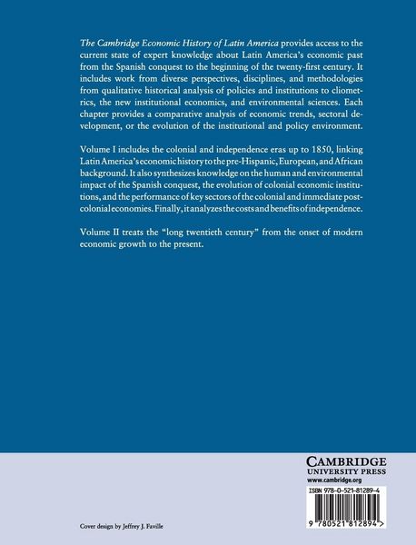 Produktbild: The Cambridge Economic History of Latin America: Volume 1, The Colonial Era and the Short Nineteenth Century. Vol.1