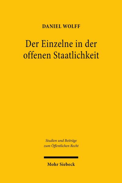 Produktbild: Der Einzelne in der offenen Staatlichkeit