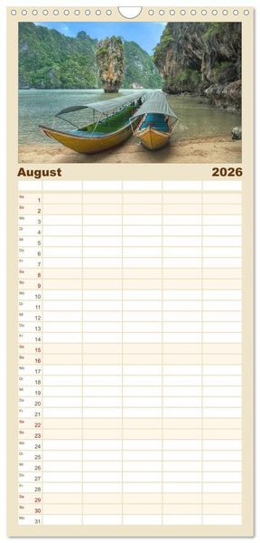 Produktbild: Familienplaner 2026 - Urlaubstr&auml;ume mit 5 Spalten (Wandkalender, 21 x 45 cm) CALVENDO