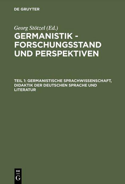 Produktbild: Germanistische Sprachwissenschaft, Didaktik der Deutschen Sprache und Literatur