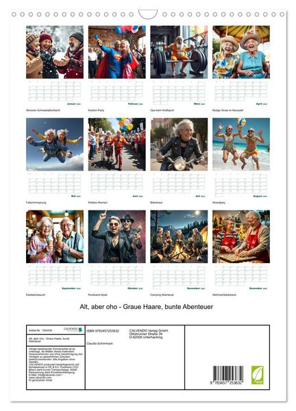 Produktbild: Alt, aber oho - Graue Haare, bunte Abenteuer (Wandkalender 2026 DIN A3 hoch), CALVENDO Monatskalender