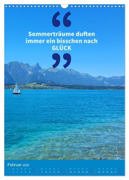 Produktbild: Verr&uuml;ckt nach SOMMER Urlaub- Auszeit - Spr&uuml;che (Wandkalender 2026 DIN A3 hoch), CALVENDO Monatskalender