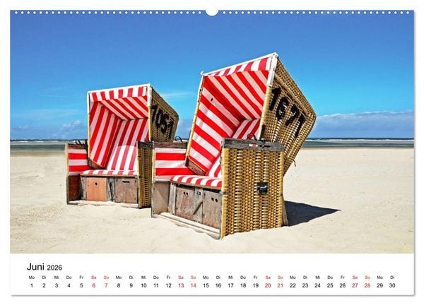 Produktbild: Langeoog - Sommer, Sonne, Strand (Wandkalender 2026 DIN A2 quer), CALVENDO Monatskalender