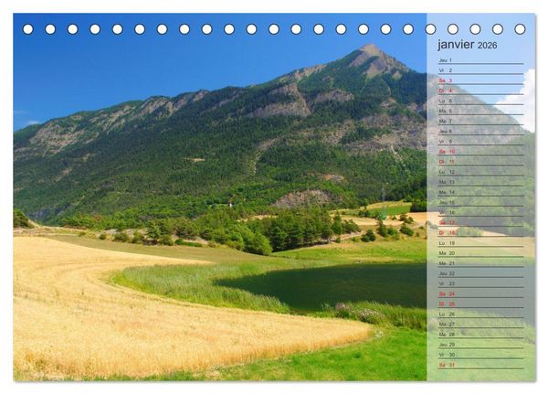 Produktbild: MONTAGNES Sommets des Hautes-Alpes (Calendrier de bureau 2026 DIN A5 vertical), CALVENDO calendrier mensuel