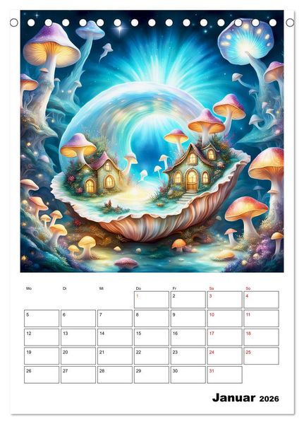 Produktbild: Zauberhafte Muschelh&auml;user (Tischkalender 2026 DIN A5 hoch), CALVENDO Monatskalender