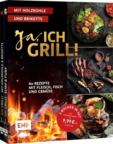 Ja, ich grill! – Mit Holzkohle und Briketts: Doppelt gut – 2 Bücher im Set, Sonstige von Guido Schmelich , Mora Fütterer , Christoph Brand, Edition