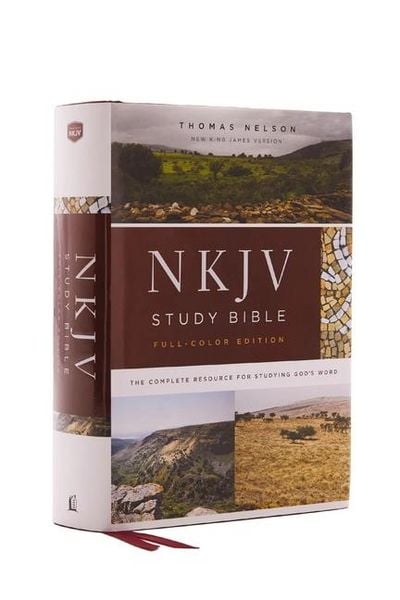 Produktbild: NKJV Study Bible, Hardcover, Burgundy, Full-Color, Comfort Print