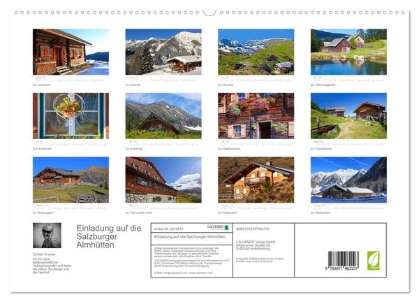 Produktbild: Einladung auf die Salzburger Almh&uuml;tten (hochwertiger Premium Wandkalender 2026 DIN A2 quer), Kunstdruck in Hochglanz