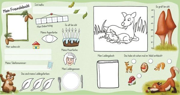 Mein Zauberpapier Kindergarten Freundebuch Wilde Waldtiere