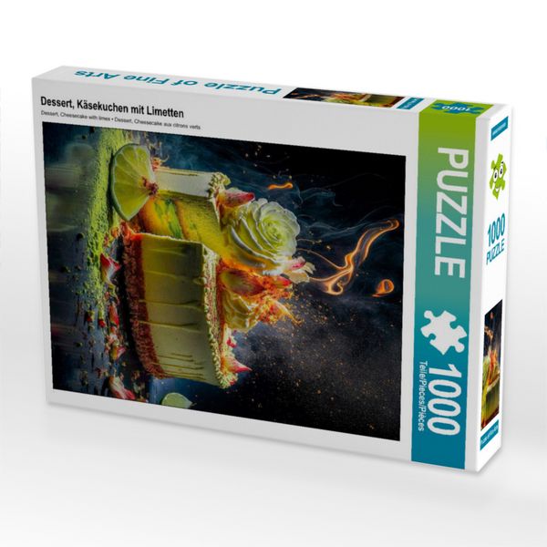 Produktbild: CALVENDO Puzzle K&auml;sekuchen mit Limetten | 1000 Teile Lege-Gr&ouml;&szlig;e 64x48cm Foto-Puzzle f&uuml;r gl&uuml;ckliche Stunden