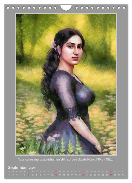 Produktbild: Yolanda in der Kunstgalerie (Wandkalender 2026 DIN A4 hoch), CALVENDO Monatskalender