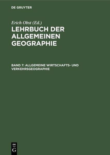 Produktbild: Allgemeine Wirtschafts- und Verkehrsgeographie