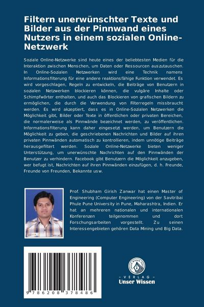 Produktbild: Filtern unerw&uuml;nschter Texte und Bilder aus der Pinnwand eines Nutzers in einem sozialen Online-Netzwerk